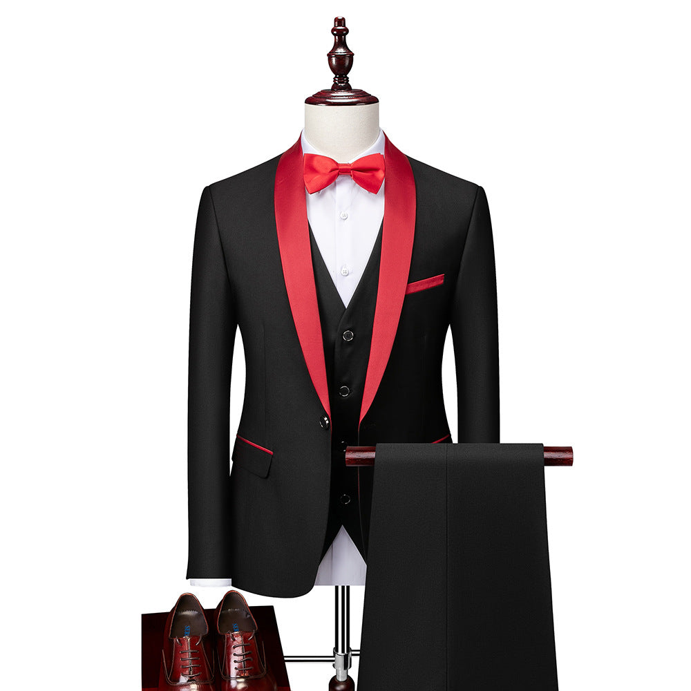 Elegant menns 3-dels slim fit dressett for formelle anledninger, perfekt som bryllupsdress eller selskapsdress.