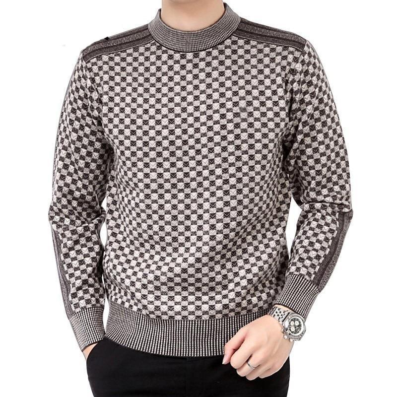 Stilren menns pullover genser. Allsidig strikkegenser for casual og elegant bruk.