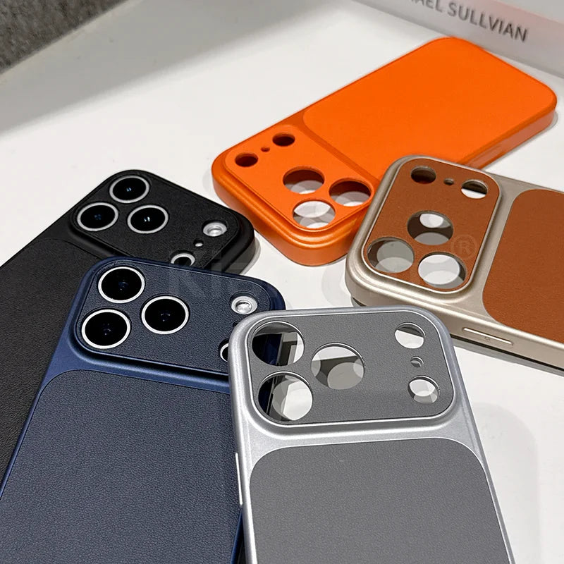 iPhone 17 deksel med stilig skinntekstur og matt finish. Elegant mobildeksel som beskytter telefonen.
