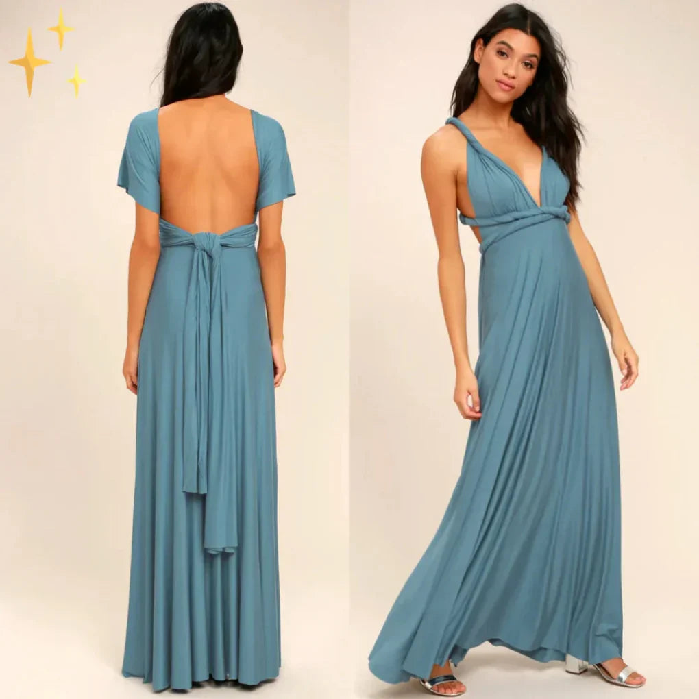 Elegant kvinners jersey multiway kjole, en praktisk og stilfull løsning for både fest og reise.