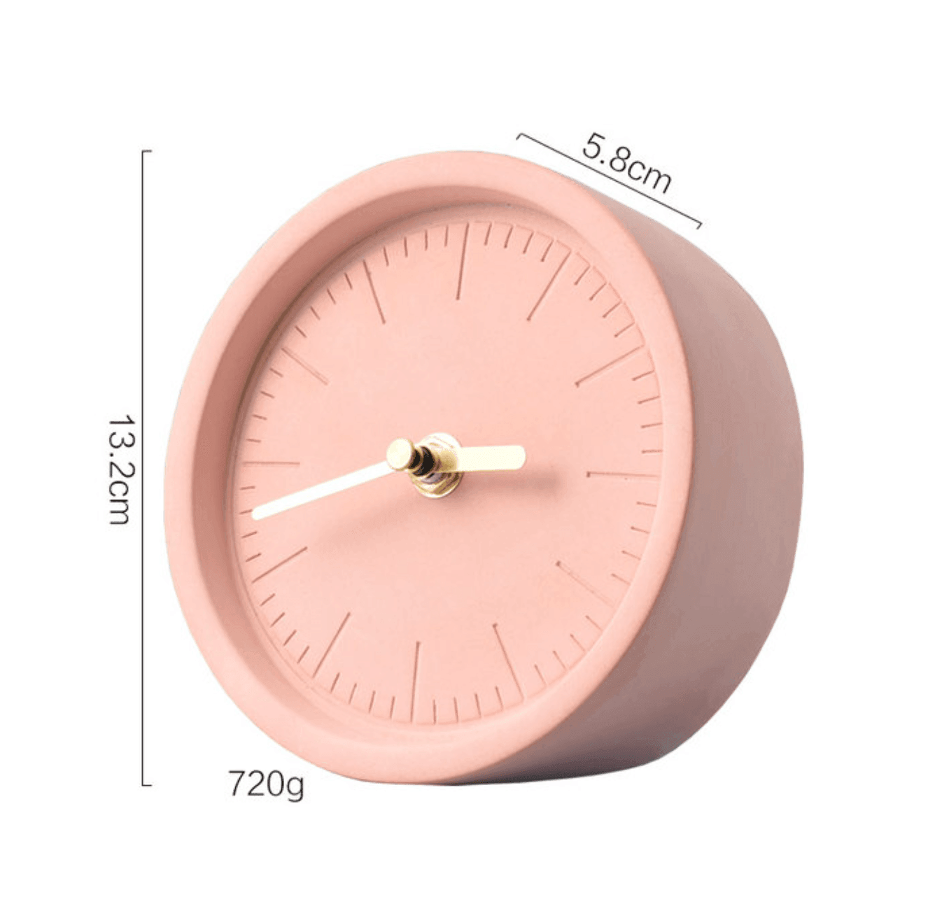 Stilig minimalistisk klokke i sement for moderne hjemmedekor. En funksjonell og elegant bordklokke med nordisk design.