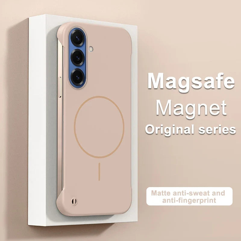 Stilig rammeløst Samsung Galaxy deksel i hard PC. Optimal beskyttelse og elegant mobil tilbehør.