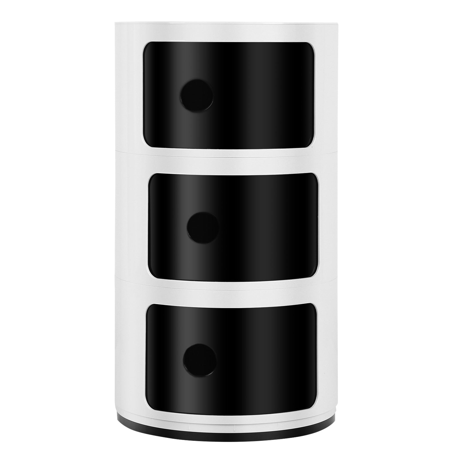 Minimalistisk rundt skap, moderne innredningsdetalj som optimaliserer plassen.