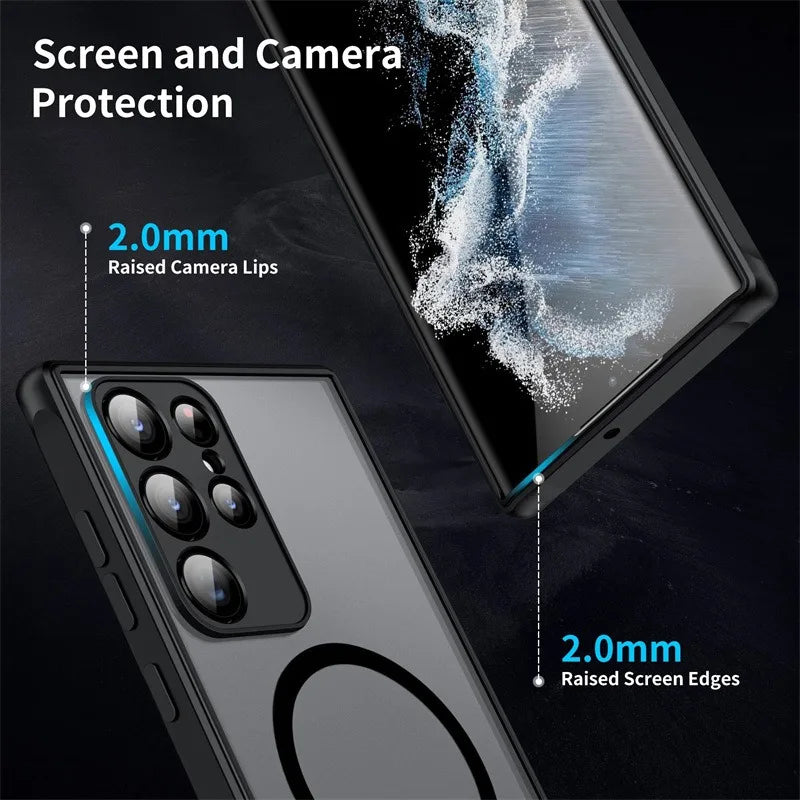 Robust mobildeksel for Samsung Galaxy S23, S24, S25 Ultra/Plus. Gir god beskyttelse og matt finish.