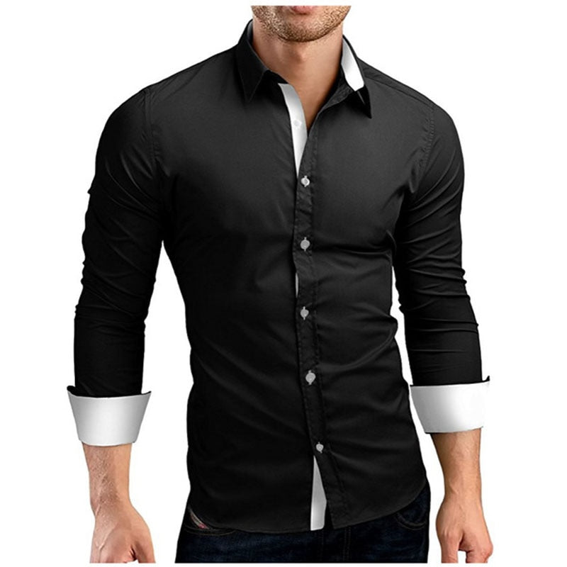 Elegant slimfit langermet herreskjorte for forretning og fritid. Stilfull og klassisk dresskjorte.