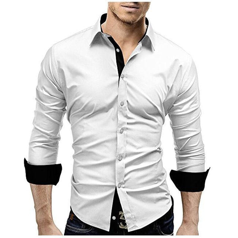 Menns elegante slimfit langermet skjorte. Perfekt som klassisk dresskjorte for forretning og fest.