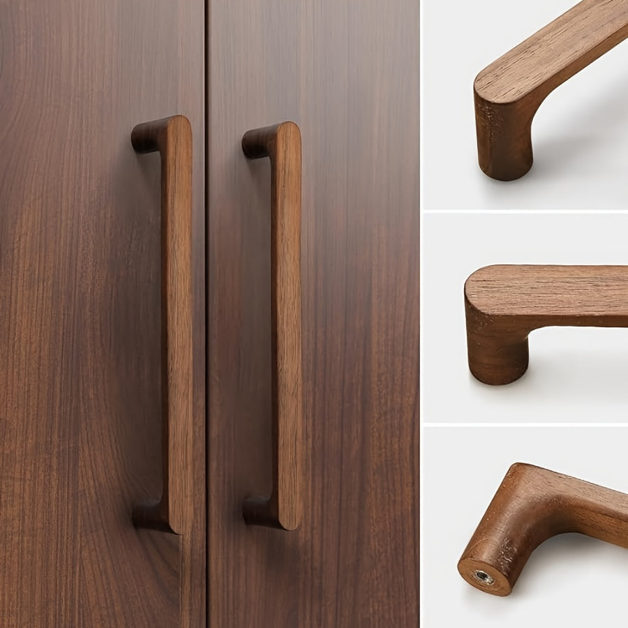 Tidløst skaphåndtak i solid tre, perfekt for å skape en elegant og nordisk stil i ethvert rom. Enkel montering.