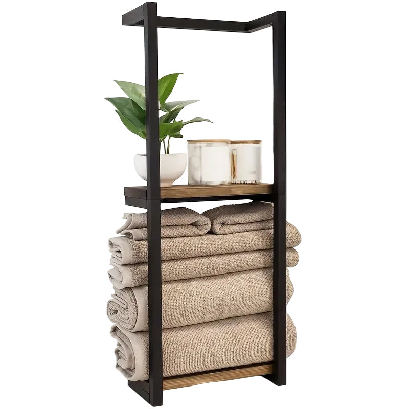 Elegant vegghåndkleholder i moderne design, veggmontert for plassbesparende baderomsinnredning.