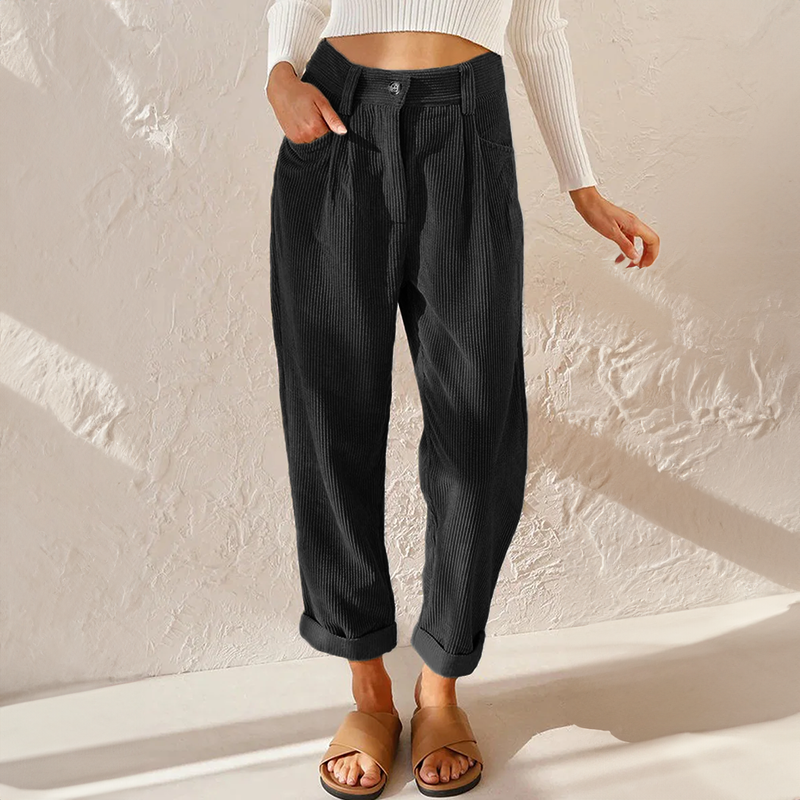 Dame høytlivsbukser med elegant snitt, kombinerer vintage sjarm med moderne komfort og stil.