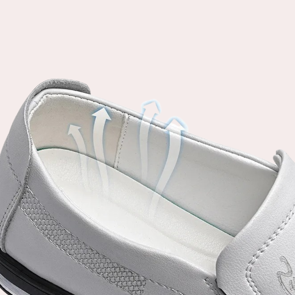 Lettvekt og elegante herresko loafers bakfra, viser allsidig og klassisk design.