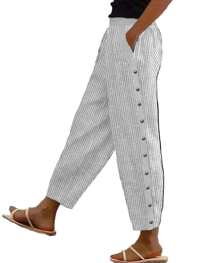Elegante, komfortable dame vide bukser i mykt stoff for vår og sommer. Flatterende løse motebukser.