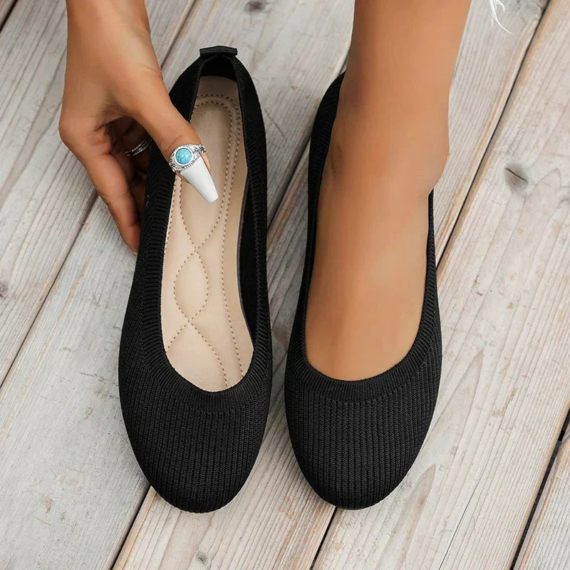 Moderne ballerina for kvinner, elegante sommersko med pustende mesh og antiskli flate såler.