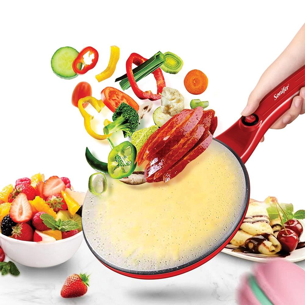 Kompakt Crêpe-maker i svart for raske pannekaker og enkel baking