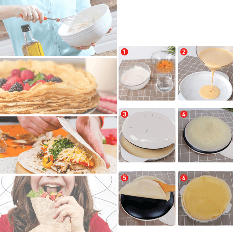 Crêpe- og Pannekakemaker med glatt non-stick-overflate for problemfri rengjøring
