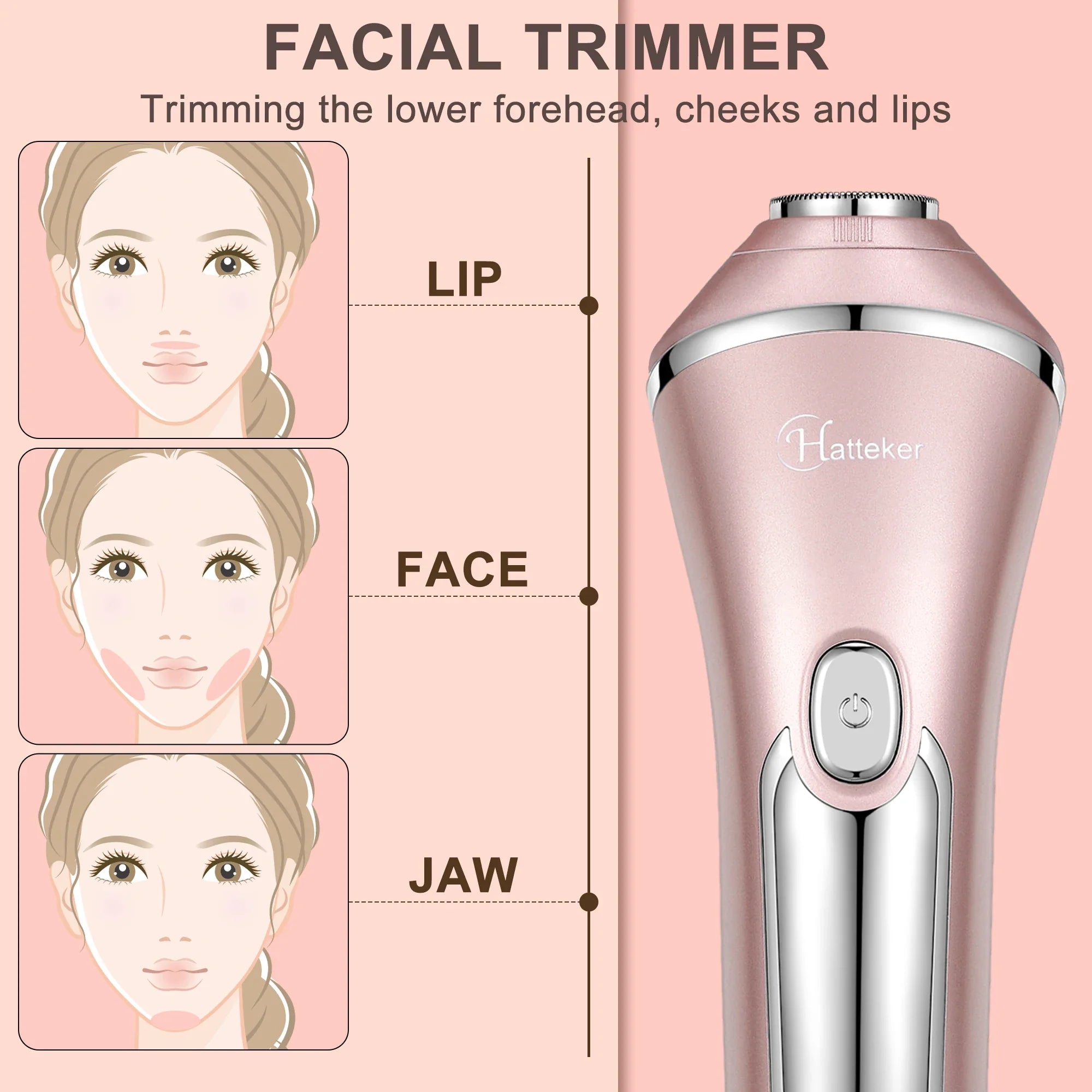 Nærbilde av elektrisk 3-i-1 epilator for kvinner, viser ergonomisk design for komfortabel hårfjerning.