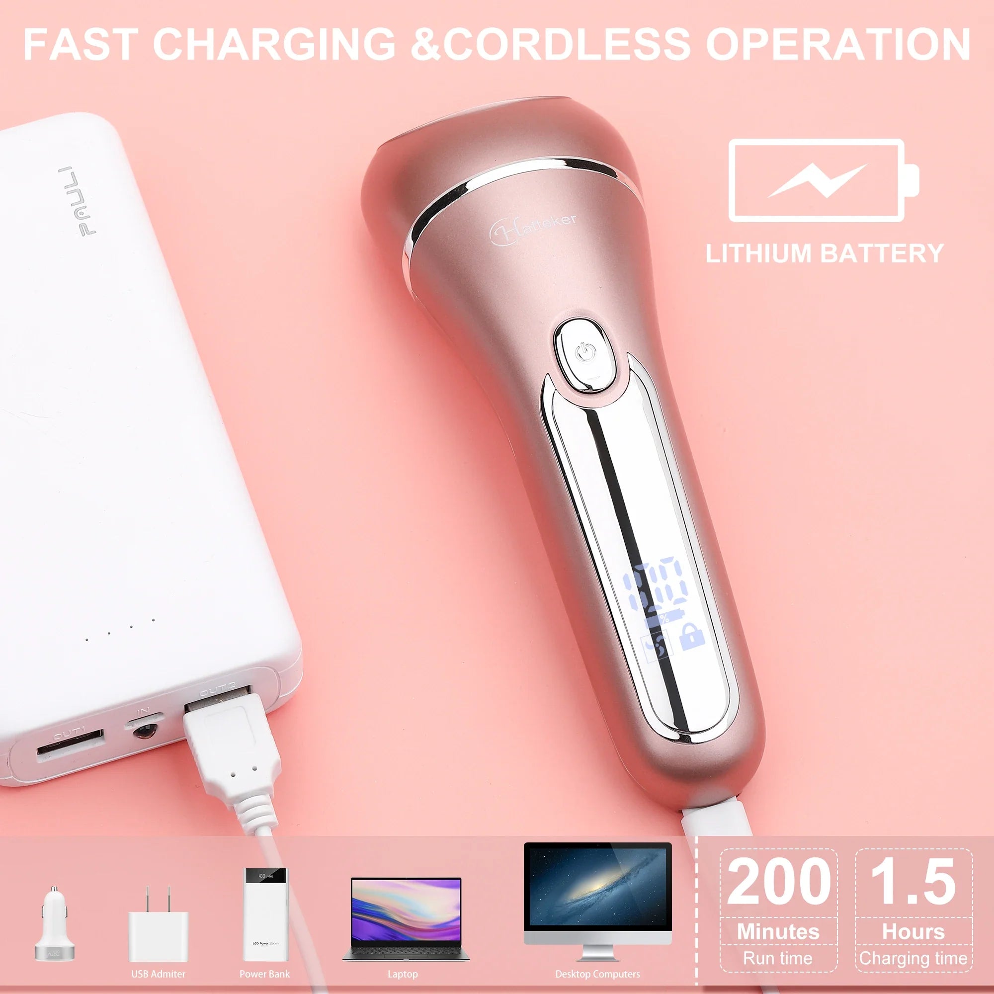 Hånd som holder elektrisk epilator, klar for personlig pleie og langvarig glatt hud på kroppen.