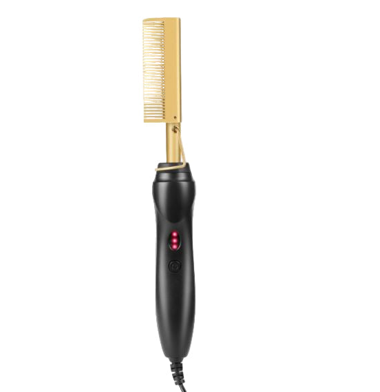 Elektrisk hårkam med justerbar varme, perfekt for glatt og rett hår, reduserer frizz.