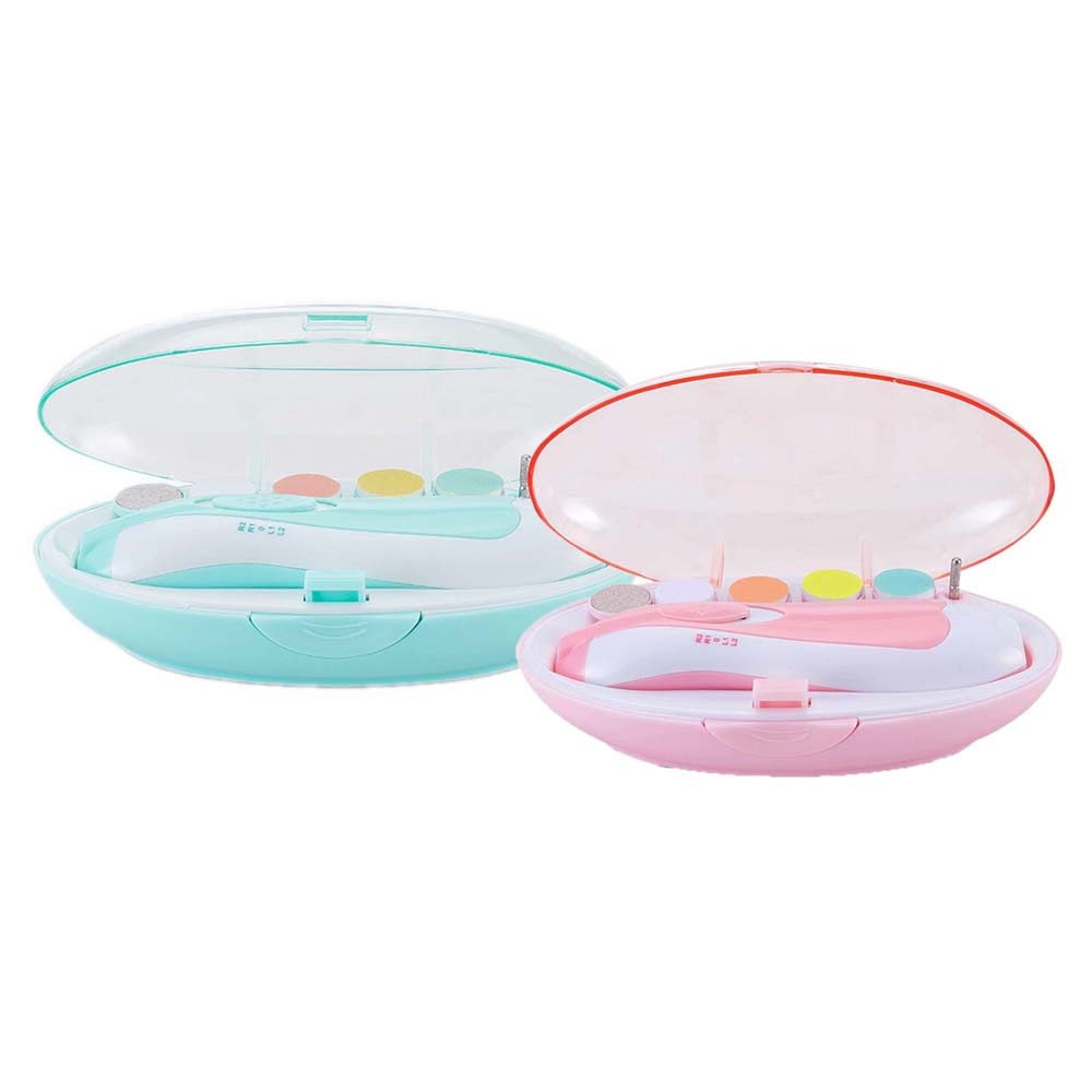 Elektrisk negletrimmer for baby og småbarn med LED-lys. Trygg, stillegående og skånsom neglepleie for nyfødte.
