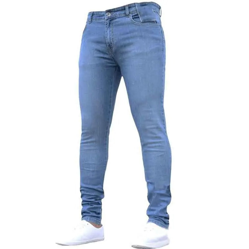 Tett sittende, sorte skinny jeans for menn i stretch-denim for komfort og stil