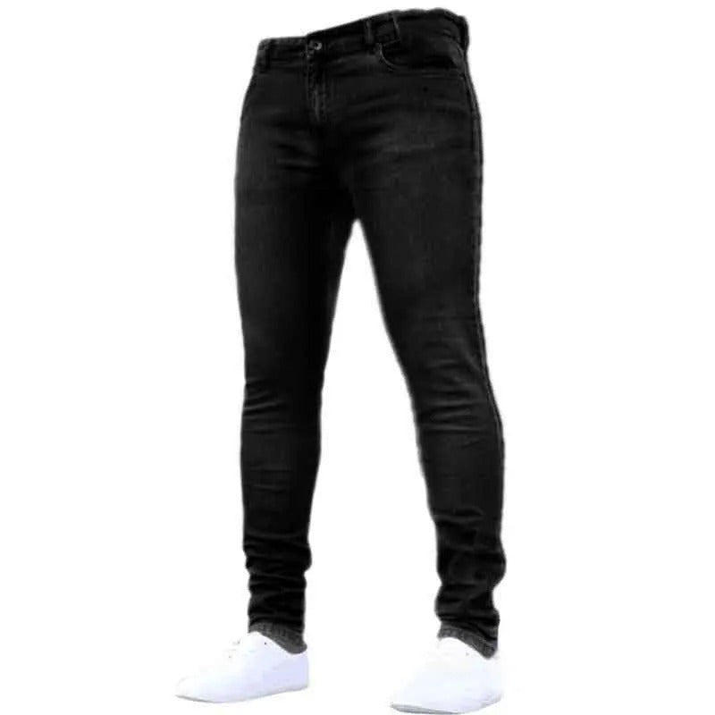Moteriktige lyseblå skinny jeans for menn, ideelle for fritidsantrekk, laget av komfortabelt stretch-materiale