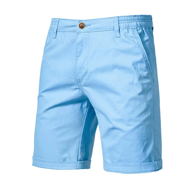 Allsidig herre fritidsshorts, ensfarget og elastisk, perfekt for en aktiv sommerlivsstil.