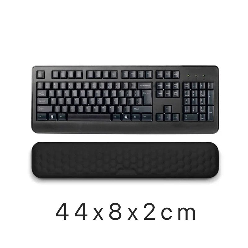 Datatilbehør: Ergonomisk håndleddsstøtte i memoryfoam for tastatur og mus, essensielt for kontoret.