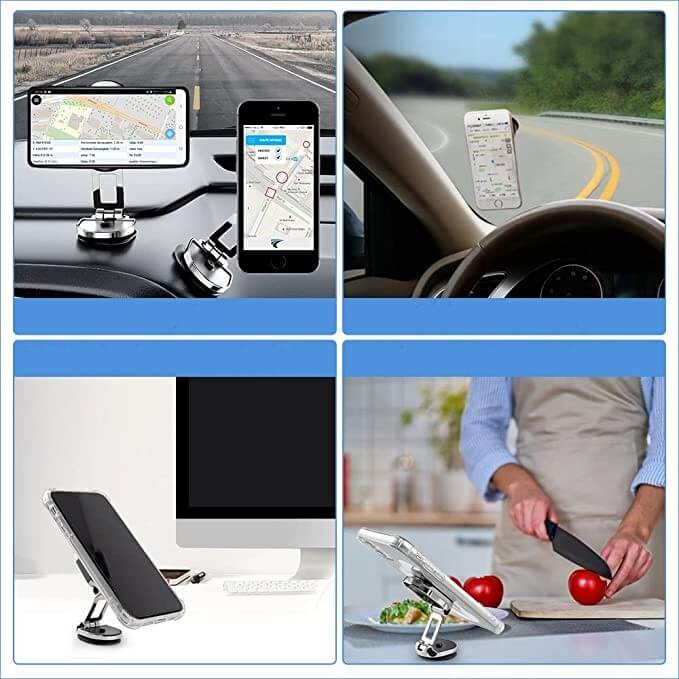 Robust magnetisk mobilholder for bilutstyr, holder alle smarttelefoner sikkert på plass.