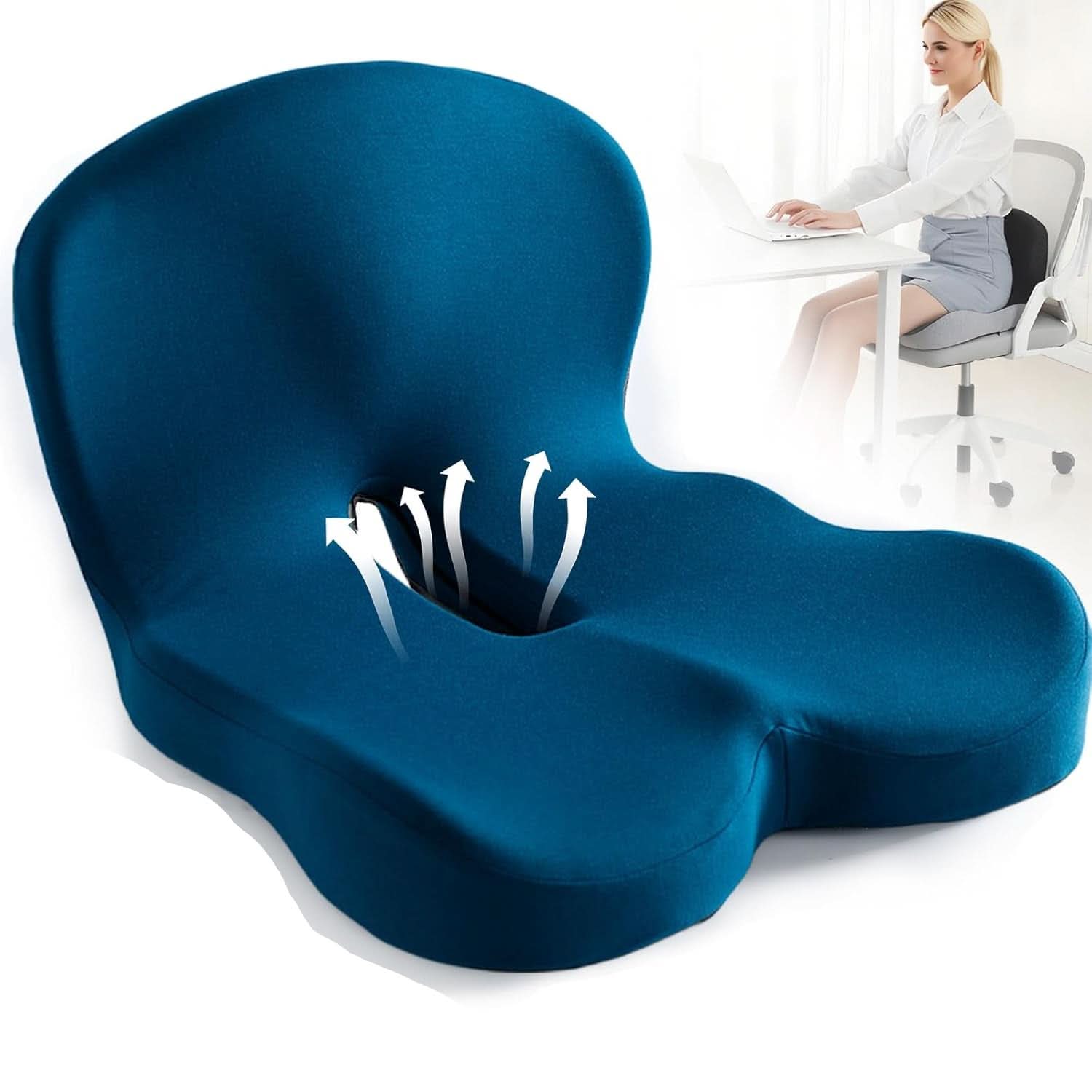 Allsidig ergonomisk sittepute for kontor, hjemmekontor, bil og andre sittesteder.