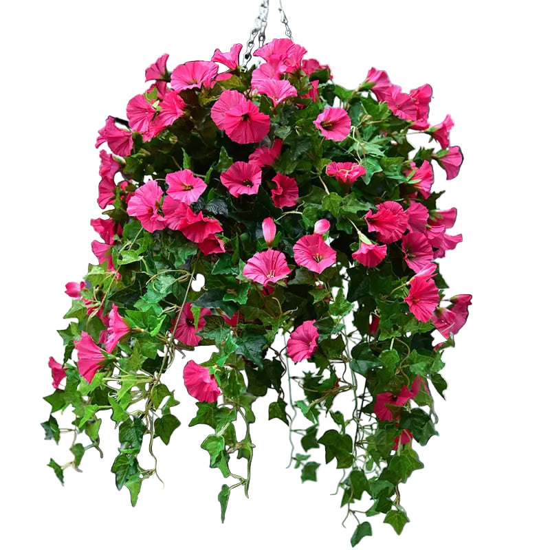 Fargerike kunstige morgenherlighetsblomster, livaktige silkeblomster for innendørs og utendørs dekorasjon.