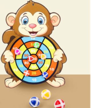 Fargerike klebrigeballer til dartbrettspill, designet for trygt feste og enkel lek for små hender.
