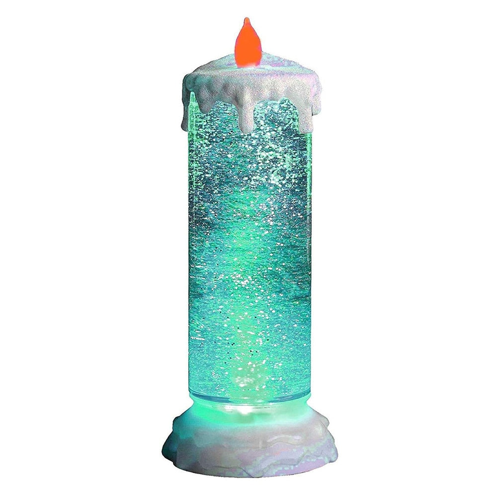 Fargeskiftende LED glitterlys for stemning; et dekorativt, batteridrevet lys for interiør.
