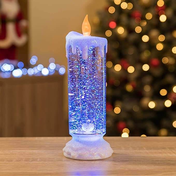 Dekorativt LED glitterlys med fargeskiftende effekt. Ideelt som stemningslys eller interiørdekorasjon.