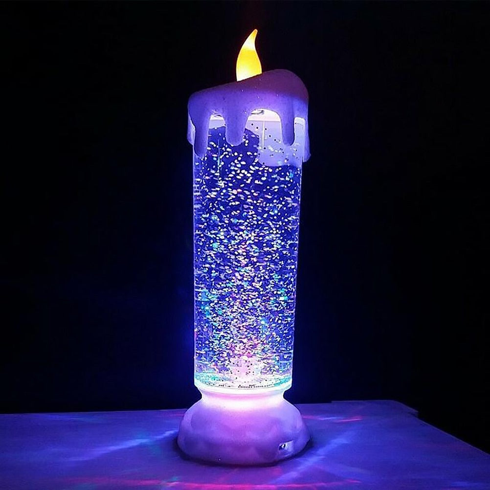 Fargeskiftende LED lys med glitter. En flott gaveidé som skaper magisk stemning og koselig interiør.