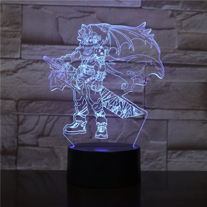 Magisk Final Fantasy belysning: 3D-lampe som nattlys. Perfekt for å skape stemning i spillrommet eller som gave.