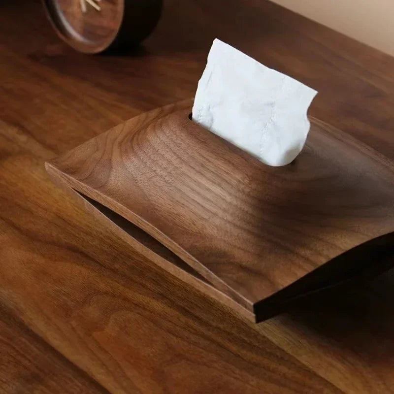 Miljøvennlig tissueboks i solid tre, elegant minimalistisk design for stue, soverom eller bad.