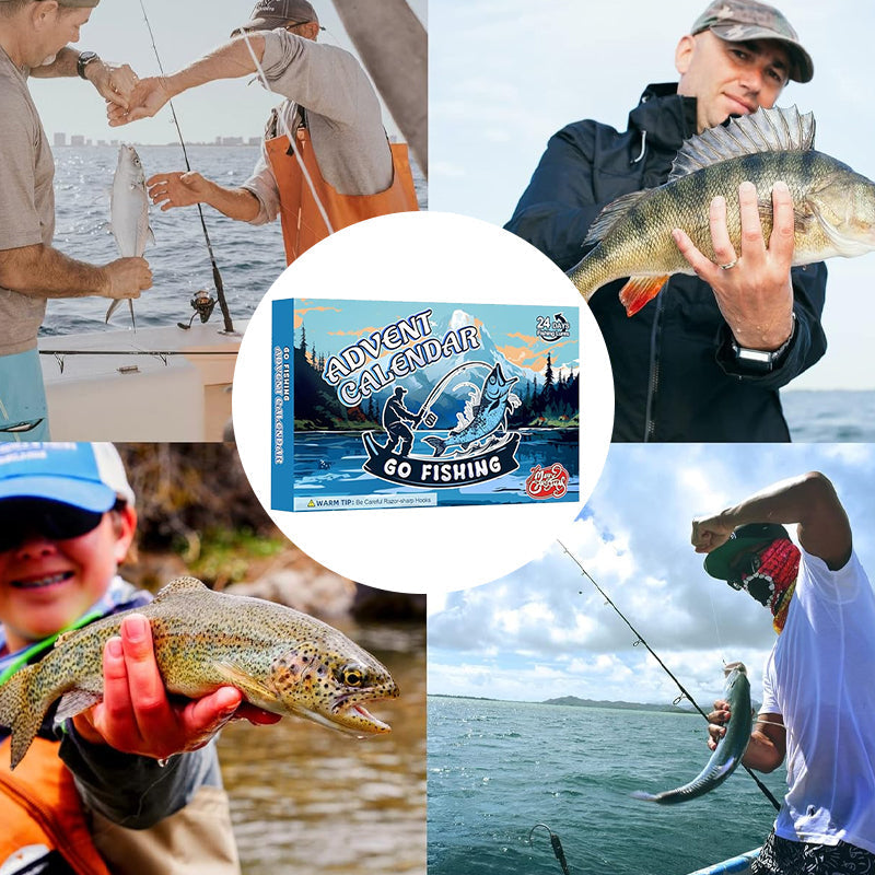 Julekalender for sportsfiskere, fylt med spennende fiskeutstyr og overraskelser.