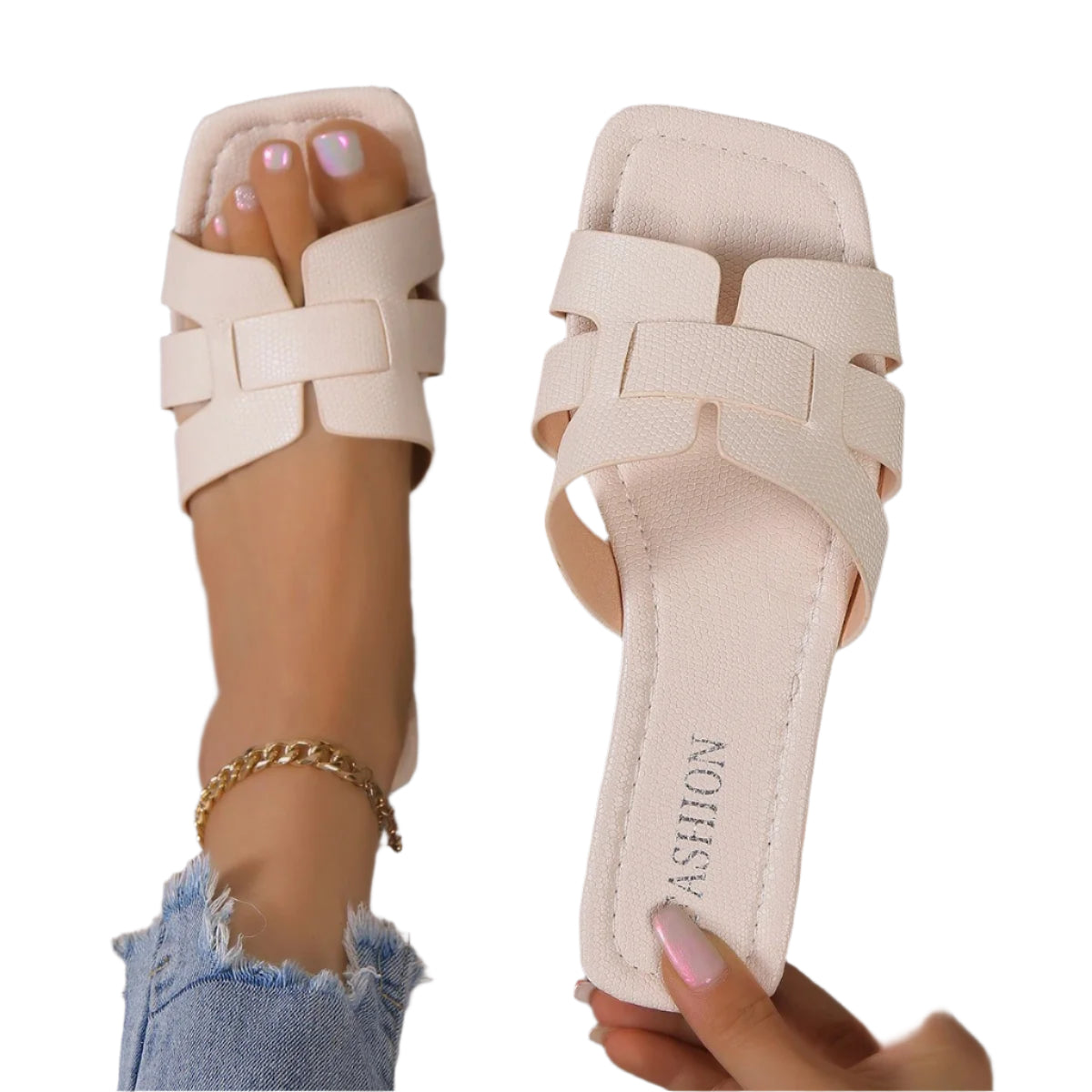 Flate sandaler for kvinner, lette og komfortable til hverdag og sommer. Perfekt for fritid.