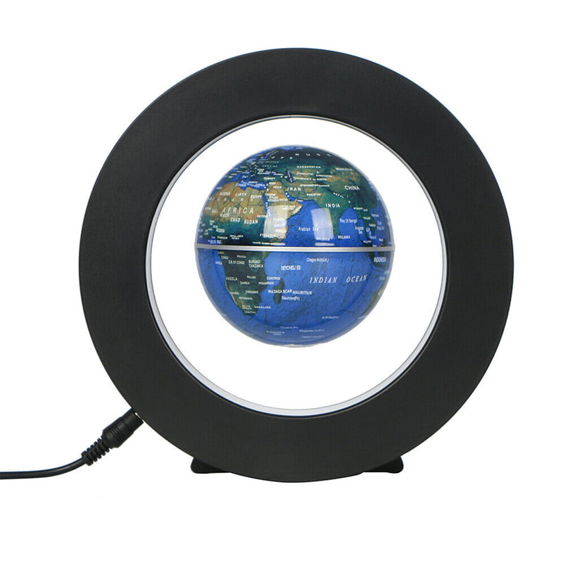 Elegant flytende lampe med globus og varm LED-belysning, en fascinerende magnetisk dekorasjon for bord.