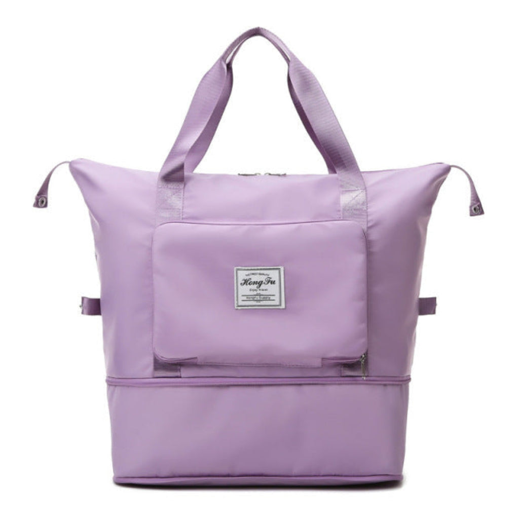 Praktisk lettvekt håndbagasje for reise og weekendtur. Sammenleggbar nylon dufflebag, unisex treningsveske.