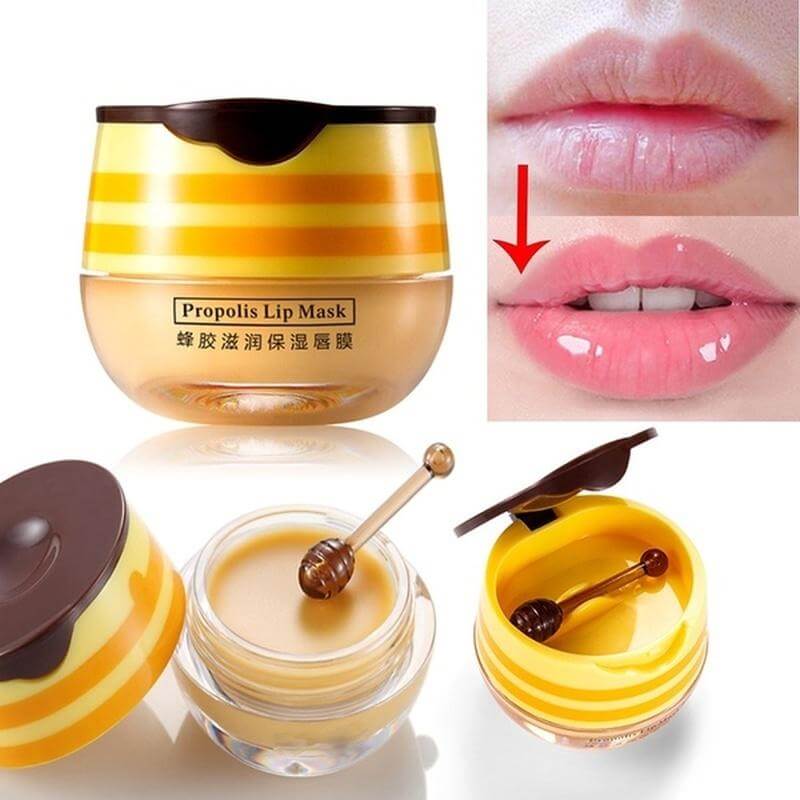 Fuktighetsgivende propolis leppepomade for myke, glatte lepper. Intensiv leppepleie unisex.