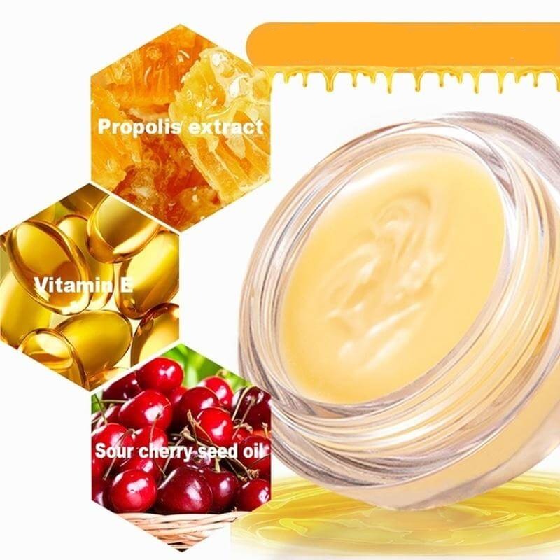 Unisex fuktighetsgivende leppepomade med propolis. Perfekt for tørre lepper, gir glans.