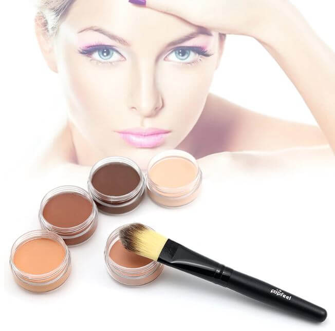Kremet fulldekkende concealer for ansikt, fuktighetsgivende og langvarig sminke.