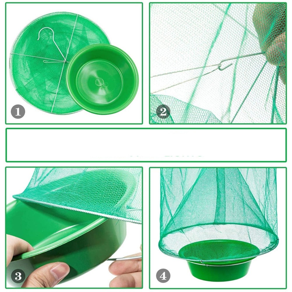 Enkel design gjenbrukbar fluefelle for enkel opphenging og tømming. Effektiv mot fluer.