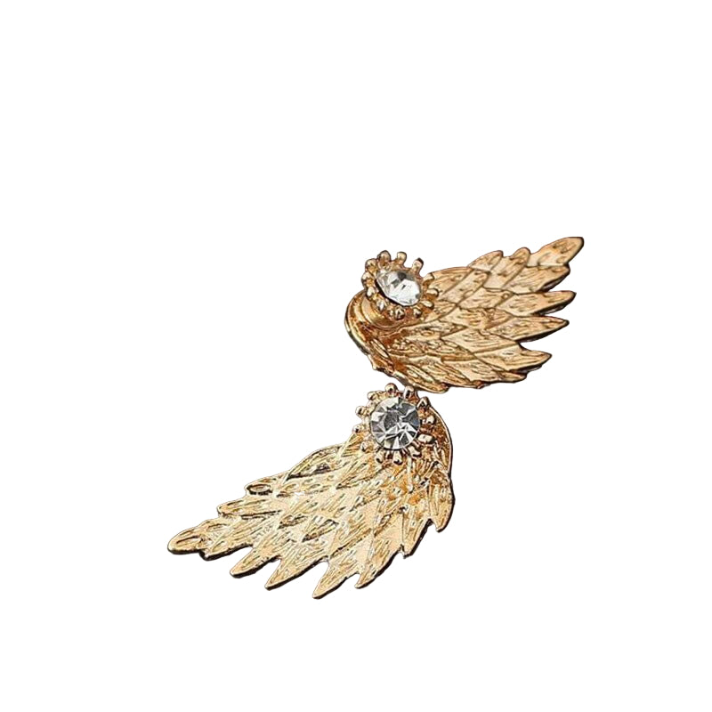 Glamorøse englevinge øredobber for kvinner med glitrende cubic zirconia steiner. Perfekt for fest eller hverdag.