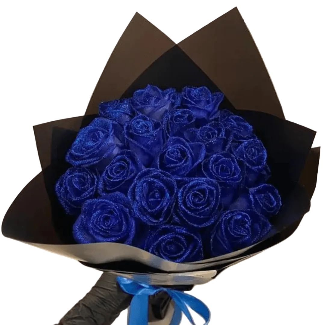 Glitrende rose dekorasjon, evig blomst med glitter for romantisk gave eller elegant hjemmedekor.