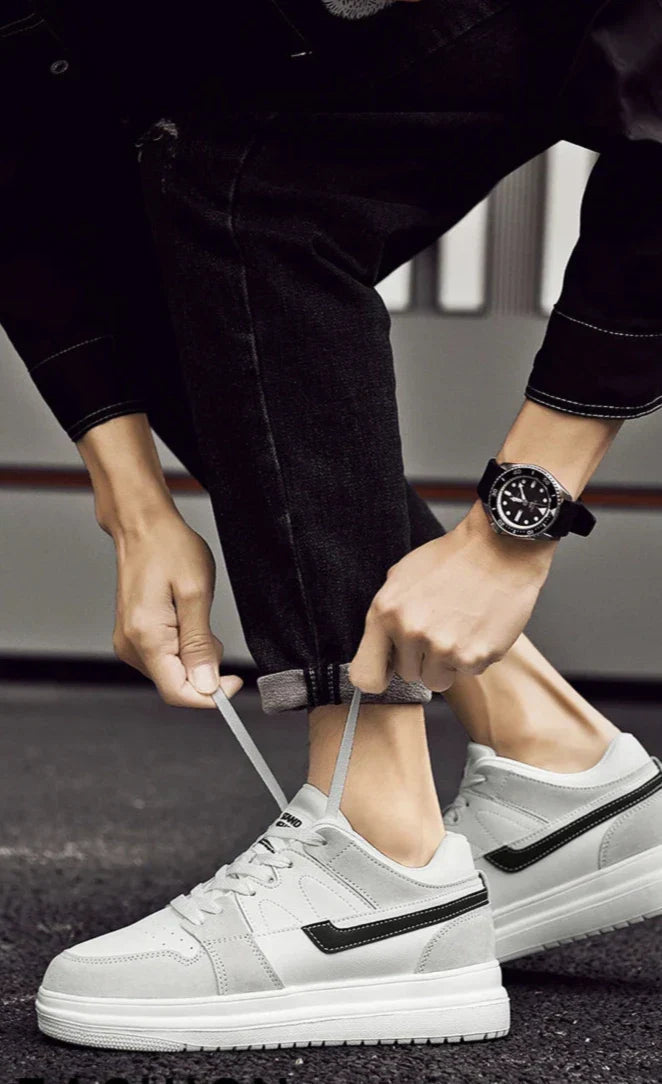 Herre sneakers med skjult høydeøkning. Stilige, komfortable og sklisikre sko for menn.