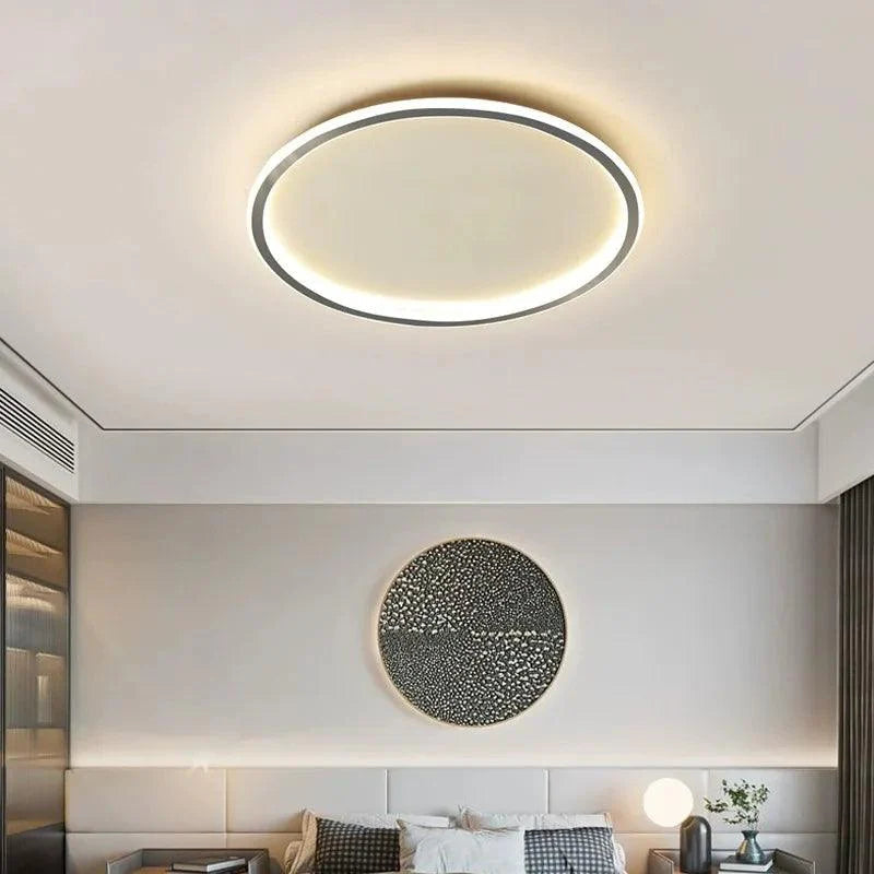 Designlampe: Moderne grå taklampe. Minimalistisk stil med LED-teknologi for stilren og energieffektiv belysning.