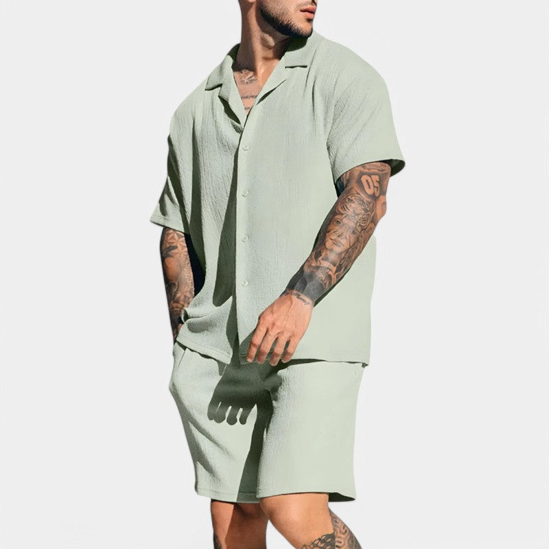 Svart løs passform kortermet dameskjorte med V-hals, vintage stil i polyester for hverdag og sommer.