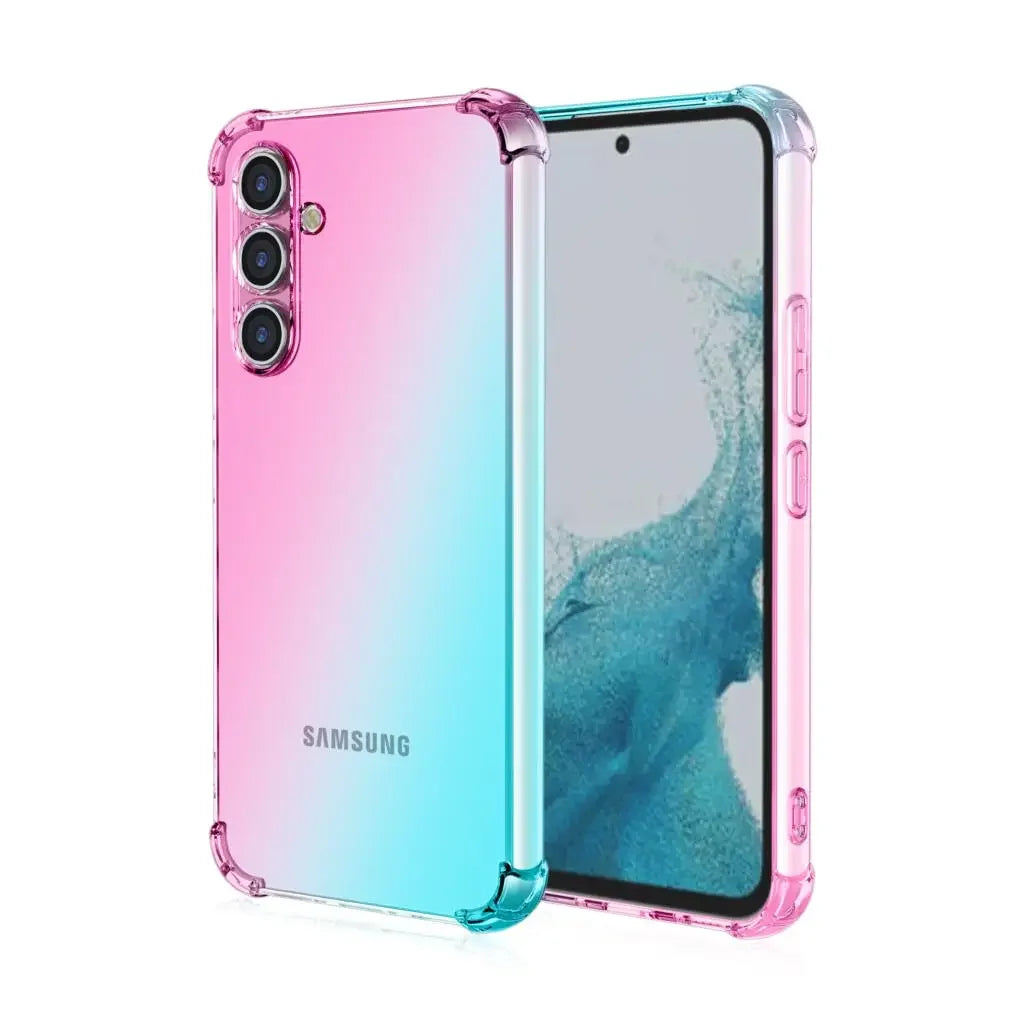 Gradient telefondeksel Samsung S25. Stilfullt mobilcover med trendy fargeovergang og solid beskyttelse.