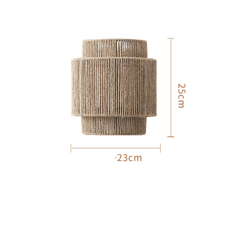 Stilren bohemsk vegglampe av rattan. Håndlaget veggbelysning som passer perfekt til moderne hjem.